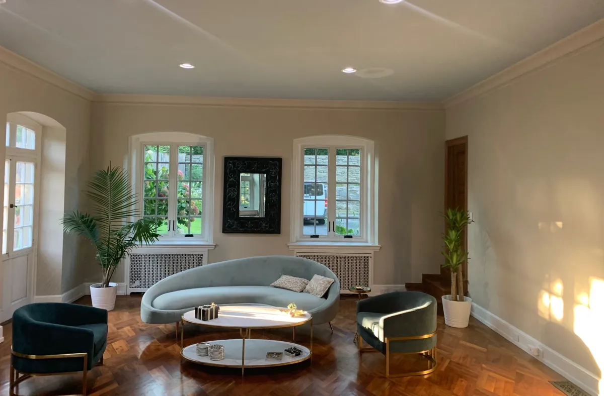 Freshly painted interior dining and common area