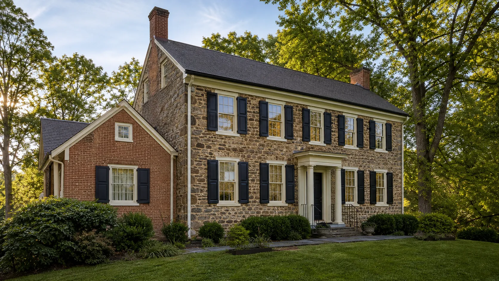 Architectural inspiration featuring a stone-and-brick home exterior